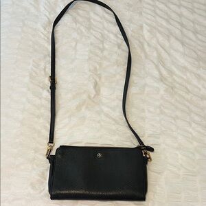 Tory Burch Pebbled Leather Black Crossbody Bag